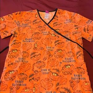 Cheshire Cat Halloween Scrub Top